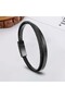 Black Leather and Hair Braid Double Multi Steel Bracelet 31833B12D1 - 2