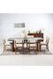 York 1+8 Marble Top Dining Set - Solid Wood Dining Table & 8 Chairs - Black/Walnut Finish - 7