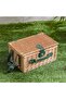 Multi-Color Picnic Basket Set - 2 Pieces with Utensils, Plates, Goblets & Blanket - Outdoor Garden