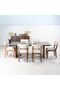 York 1+8 Marble Top Dining Set - Solid Wood Dining Table & 8 Chairs - Black/Walnut Finish - 4