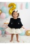 Velvet 3D Rose Children's Evening Dress Children's Dress Wedding Birthday Organization Graduation Dress