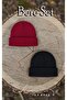 Unisex Folded Black, Red 2-Piece Beret Set Ekebereseti̇2Li̇yeni̇