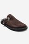 Vesta Brown Suede Buckle Genuine Leather Women's Closed Toe Slippers - 3