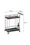 Huskar Tempered Glass Serving Trolley with Bottle Holders - Chrome/Black, Stylish & Functional - 3