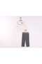 Girl's Jacquard Pants with Ruffled Chest and Elastic Waistband, with Pockets and Ribbed Lycra.