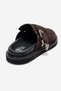 Vesta Brown Suede Buckle Genuine Leather Women's Closed Toe Slippers - 5