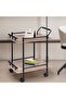Acron Serving Trolley - Oak Grey/Black, Engineered Wood, Multi-Color, 2-Year Warranty, 61x40x76 cm