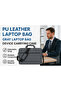 Zunwei 15.6" Gray PU Leather Laptop Bag for Men – Waterproof Business Messenger Briefcase - 5