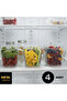 4 Pieces Crystal Square Food and Food Storage Container 1.6 Lt