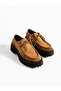 Bosco Tan Suede Lace-Up Women's Loafer - 4