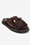 Carol Brown Suede Tasseled Genuine Leather Women's Closed Toe Slippers - 3