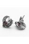 Winged Zircon Stone Heart Design Nail Model 316L Stainless&Non-Tarnish Steel Earrings Pair - 2