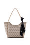 Monogram Printed Mink Shk240 Faux Leather Zippered Single Compartment Handbag, Arm Bag and Shoulder Bag with Scarf Gift