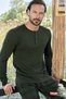 Men's Modal Long Sleeve Pajama Set 3439 Khaki - 3