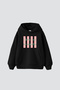 I Love You so Matcha Printed Oversize Unisex Black Hoodie