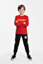 Fan Color Themed Boys' Top and Bottom Set with Elasticated Legs - 2