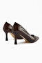 Dolly Brown Patent Leather Stiletto Women's Heeled Shoes - 5