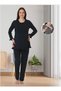 Women's Navy Blue Special Design Cotton Combed Maternity Pajama Set - 4
