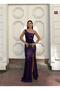 Trend Velvet Slit Dress Purple 583150 - 4