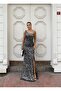 Trend Velvet Slit Bearded Sequin Dress Silver 583150 - 2