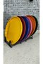 Round 6 pcs red, blue, yellow, orange, green, pink single person presentation tray - 2