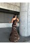 Trend Velvet Slit Dress Copper 583150 - 4