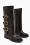 Adelina Women's Biker Boots with Black Leather Belt - 3