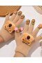 Cute Bear & Capybara Plush Winter Gloves - Fingerless Mittens, Gloves with Capybara Charm