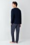 Men's Family 100% Cotton 4 Seasons Crew Neck Long Sleeve Plaid Pajama Set - 6