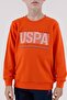 Boys' Cotton 3 Thread Pomegranate Flower Orange Crew Neck Bottom-Top Set Q3Pkl3Kk10