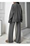 NEW SEASON Mock Neck Button Detail Oversized Sweater-Trousers Knit Co-ord Set 0034 - 4