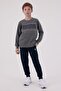 Boys' Cotton 3 Thread Anthracite Crew Neck Bottom-Top Set Q3Pkl3Kk10 - 2