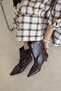 Morley Women's Pino Heel Wrinkled Leather Boots Burgundy