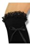 2 Pairs Women's White Black Knee-Length Lace Bow High Quality Cotton Combed Socks - 4