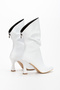 Women's Gusseted Zippered Thin Heel Pointed Toe Boots - 3