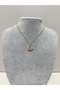 Zircon Stone Pink Gold Swan Necklace (Steel Swan Necklace with Pink Stone Gold)