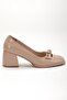 Plus Size Women's Thick Heeled Shoes Patent Leather Bow Round Toe - 3