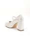 Women's Thick Platform Heeled Shoes with Faux Leather Hard Hat - 5