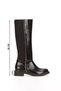 Beijing Series Stripe Stone Detailed Elastic Flat Sole Black Long Women's Boots - 2