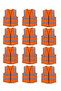 Pack of 12 High Visibility Multi Use Vest Safety and Utility in Bright Orange