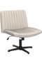 PUKAMI Criss Cross Chair, Comfortable Office Desk Chair with Sacrum Legs, No Wheels, Modern Fabric - 4