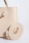 Knot Detail Snap Fastener Women's Bag Beige - 3