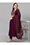 Maroon Viscose Cotton Salwar Kameez Dupatta - ALV1186 | Maroon - 3