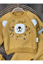 3-Thread Cotton Slippers with Booties, Teddy Bear Embroidery, Snap Fasteners on the Shoulders, Winter Baby Boy Set - 6