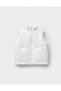 Unisex Children's Cotton White Puffer Vest - Quilted Model with Zippered Pockets