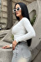 Women's Long Sleeve V-Neck Finger-Loop Lycra Crop - 3