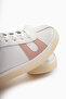 Eddie Genuine Leather White Powder Sneaker Women's Shoes - 5