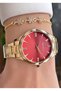 Women's Wristwatch Gold Color Steel Case Steel Band Original 2 Years Warranty Gift with Bracelet - 5