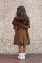 Girl's Brown Poplin Flared Dress - 3