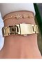 Women's Wristwatch Gold Color Steel Case Steel Band Original 2 Years Warranty Gift with Bracelet - 7